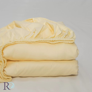 Чаршаф с ластик Екрю - Сатениран памук  Чаршаф с ластик Екрю - Сатениран памук