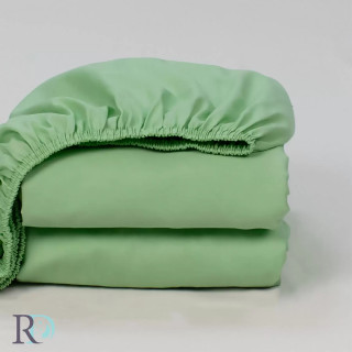 Чаршаф с ластик Green apple - Сатениран памук 