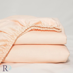 Чаршаф с ластик Праскова - Сатениран памук  Чаршаф с ластик Праскова - Сатениран памук