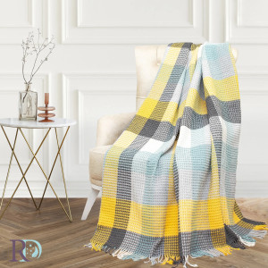 Модерно одеяло Scotch 150х200 см. - жълто и сиво  Модерно одеяло Scotch 150х200 см. - жълто и сиво