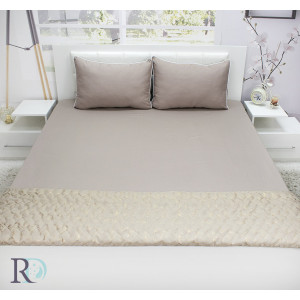 Долен чаршаф от памучен сатен в цвят капучино