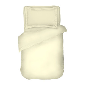 Единичен спален комплект в екрю - Памучен сатен