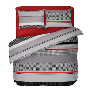 Памучен спален комплект, двоен Решетка 