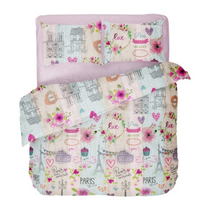 Памучен спален комплект, двоен Мон Амур 