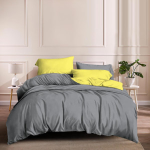 Спален комплект в Жътло и Сиво - Микрофибър