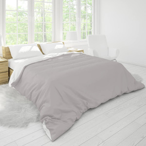 Микрофибърен спален комплект, 2 части - Сиво и Бяло