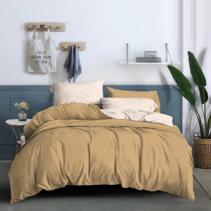 Спален комплект в Златисто и Крем - Микрофибър