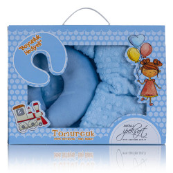 Одеяло за бебе в Синьо + подарък възглавница за път