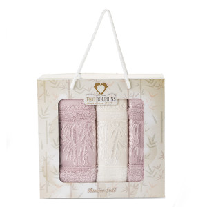 Комплект бамбукови кърпи 3 броя - Делфини 2 Лукс Комплект бамбукови кърпи 3 броя - Делфини 2 Лукс