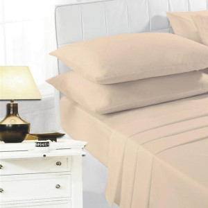 100% Памучен долен чаршаф - бежов 100% Памучен долен чаршаф - бежов