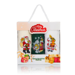 Комплект 3 бр. бродирани коледни кърпи Rudolph