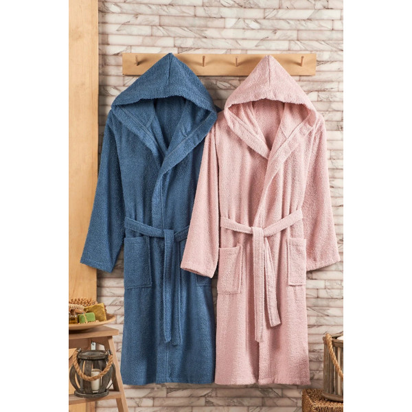 Комплект хавлиен халат Розово и Синьо - 2 бр.