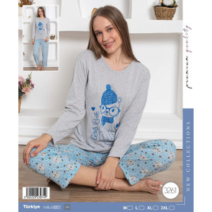 Пижама с дълги ръкави Коте - L