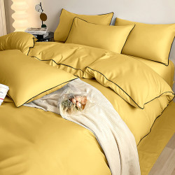 Спално бельо от 5 части Златисто