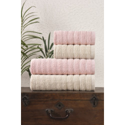 Комплект Хавлиени кърпи Палома - Розово и бежово