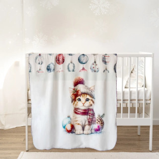 Меко бебешко коледно одеяло Kitten