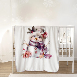 Меко бебешко коледно одеяло Snowman