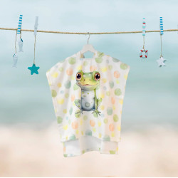 Детско хавлиено пончо A frog - L