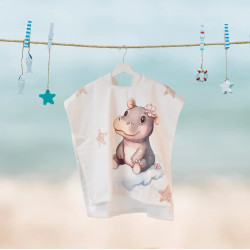 Детско хавлиено пончо A Hippopotamus - L