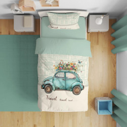Единично спално бельо Blue Car