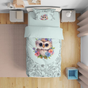 Единично спално бельо Owl