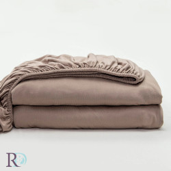 Чаршаф с ластик Капучино Вискоза - 160х200 см. 