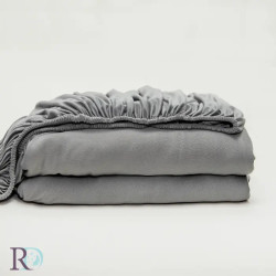 Чаршаф с ластик Сив Вискоза - 90х200 см. 