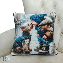 Декоративна възглавница Boy with Dog -  40х40 см. 