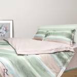 Двойно спално бельо Streaked ash - Ппамучен сатен 