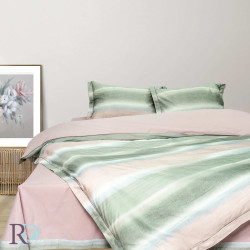 Двойно спално бельо Streaked ash - Ппамучен сатен 