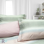 Двойно спално бельо Streaked ash - Ппамучен сатен 