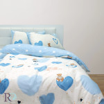 Детско спално бельо Blue hearts - Памучен сатен