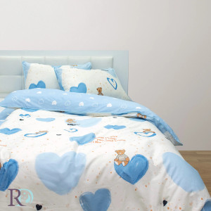 Детско спално бельо Blue hearts - Памучен сатен Детско спално бельо Blue hearts - Памучен сатен