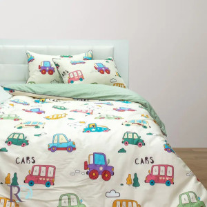 Детски спален комплект Carts - Памучен сатен Детски спален комплект Carts - Памучен сатен