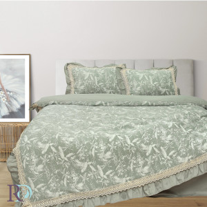Спално бельо от органичен памук Miya зелен