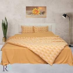 Двойно спално бельо Troya горчица