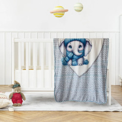 Модерно бебешко одеяло с шерпа Baby Elephant 