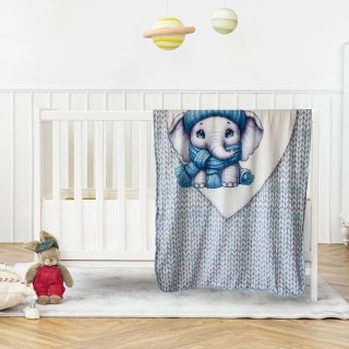 Модерно бебешко одеяло с шерпа Baby Elephant 