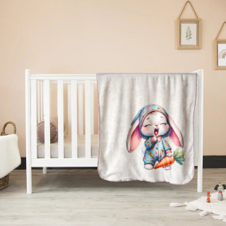 Бебешко одеяло с шерпа Sleepy Bunny - 75х120 см.